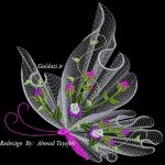 طرح زیبای گلدوزی پروانه