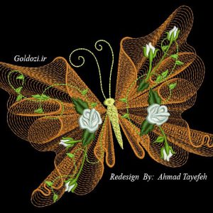 طرح های جدید گلدوزی پروانه 2