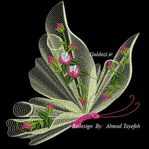 طرح های جدید گلدوزی پروانه