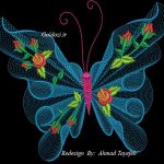 طرح پروانه برای گلدوزی