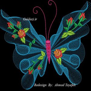 طرح پروانه برای گلدوزی
