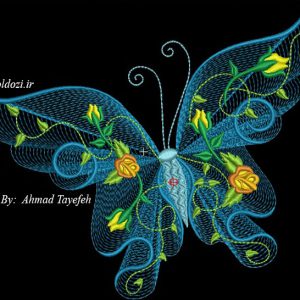 طرح گلدوزی پروانه