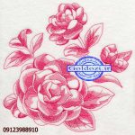 طرح گلدوزی گل خطیK4158