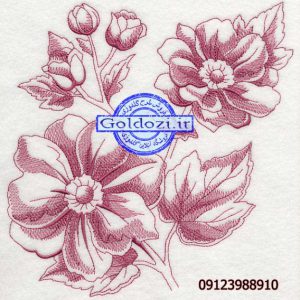 طرح گلدوزی گل خطیK4163